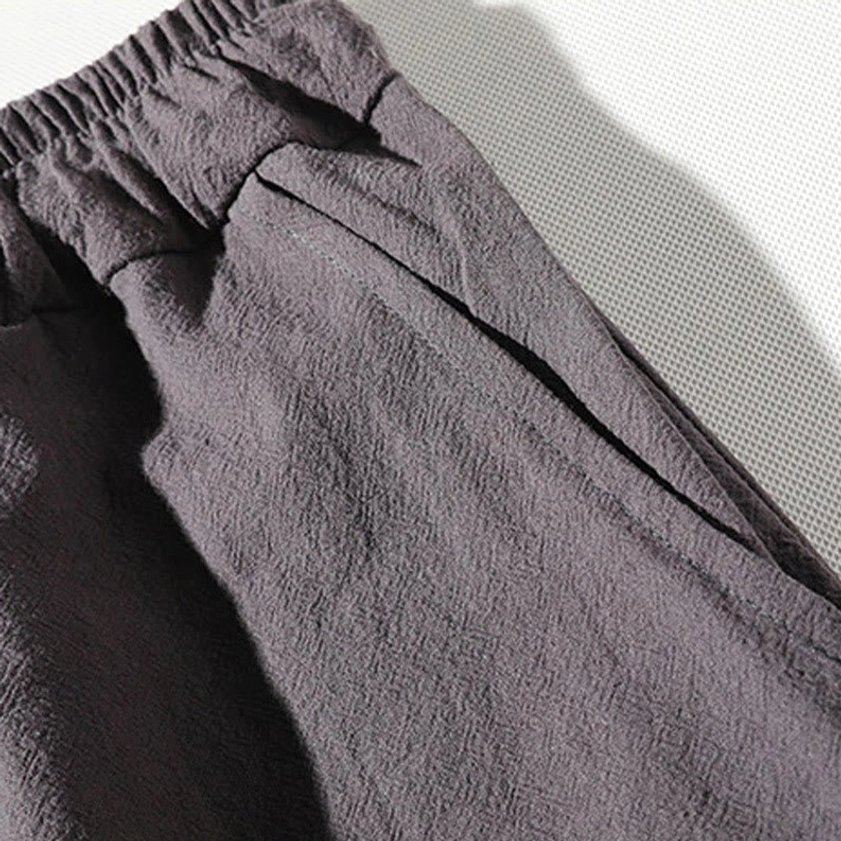 Elastic drawstring waist detail - adjustable meditation shorts for all sizes