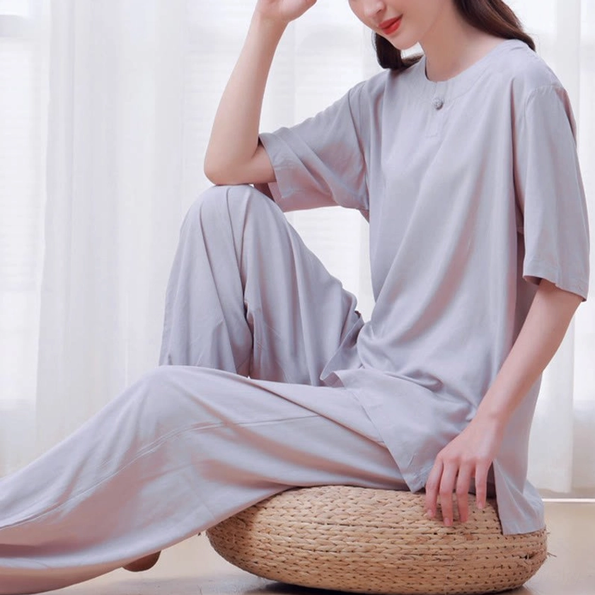 Beige meditation wear size guide fit chart measurements unisex Buddhist practice