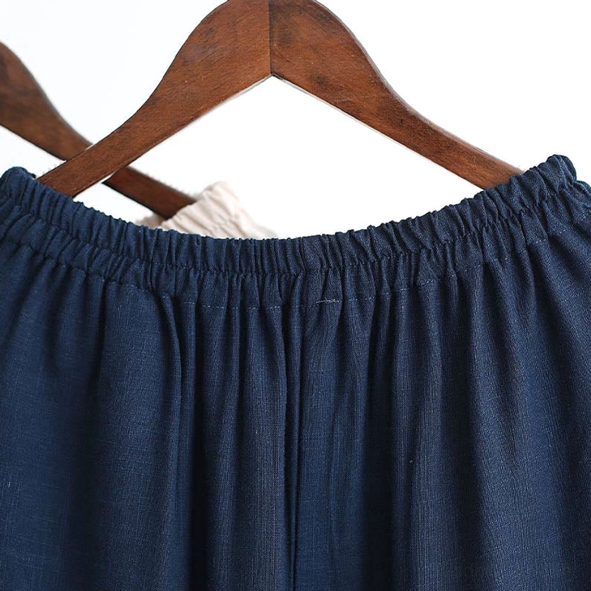 Care instructions and material information for cotton-linen meditation uniform
