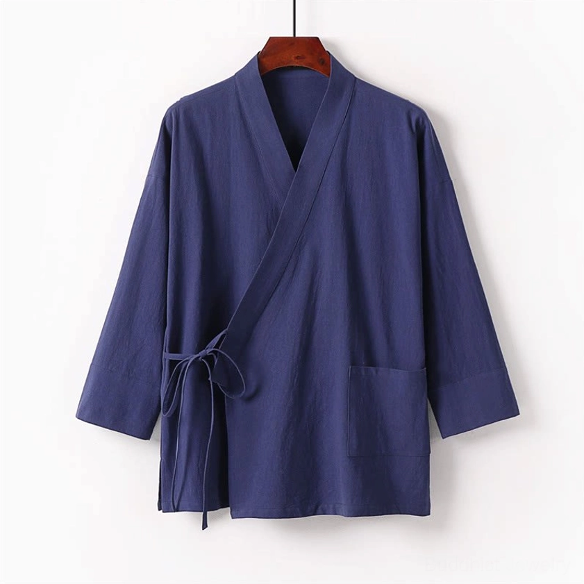 Men's Buddhist meditation kimono loungewear set - sustainable eco-friendly cotton mindfulness wear