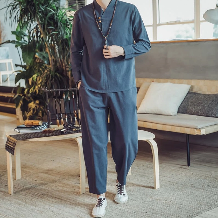 Men's linen meditation wear spring and fall seasonal collection