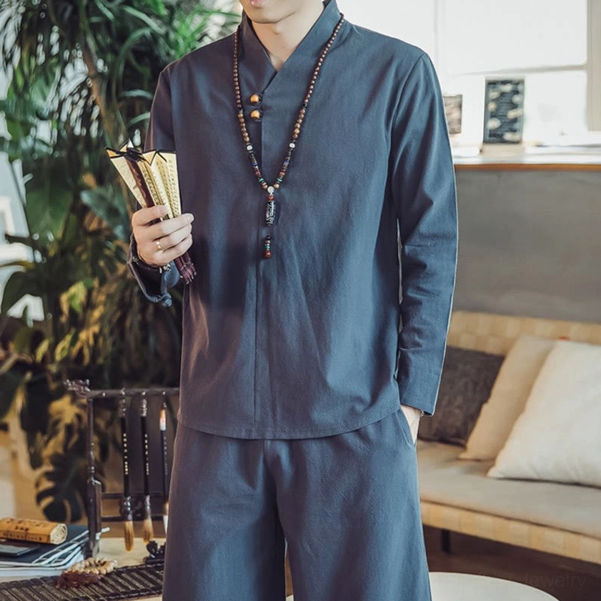 Men's meditation clothing set ideal for yoga and wellness practices
