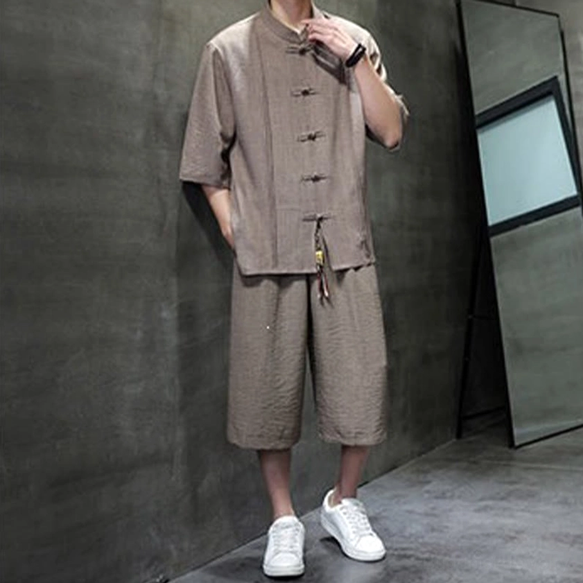 Men's Peru meditation suit showing quality fabric and authentic Buddhist-inspired styling