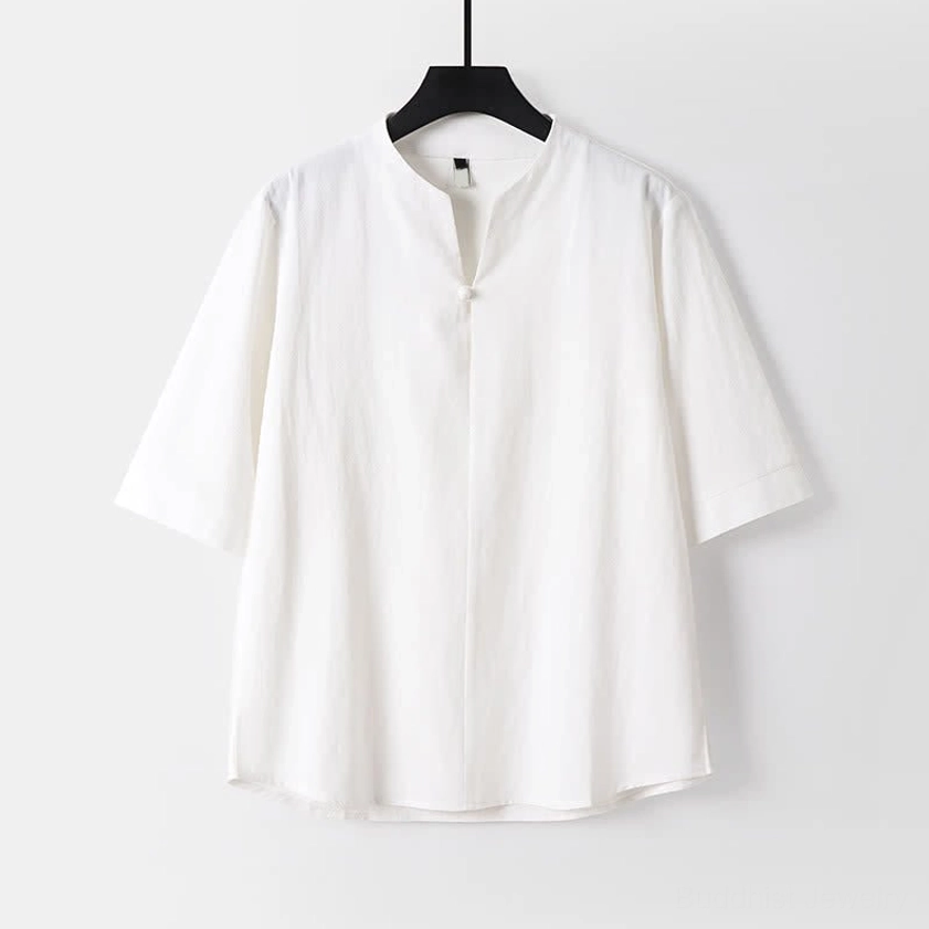 Men's Tang style meditation two-piece set care instructions and fabric maintenance guide