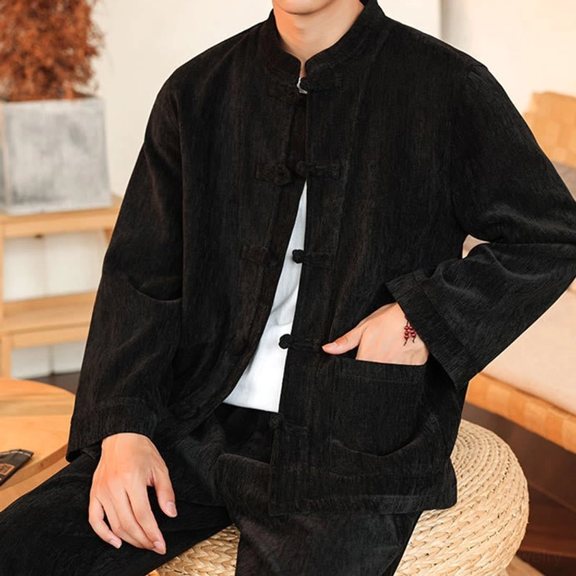 Men's corduroy Tang suit two-piece set lifestyle wear display