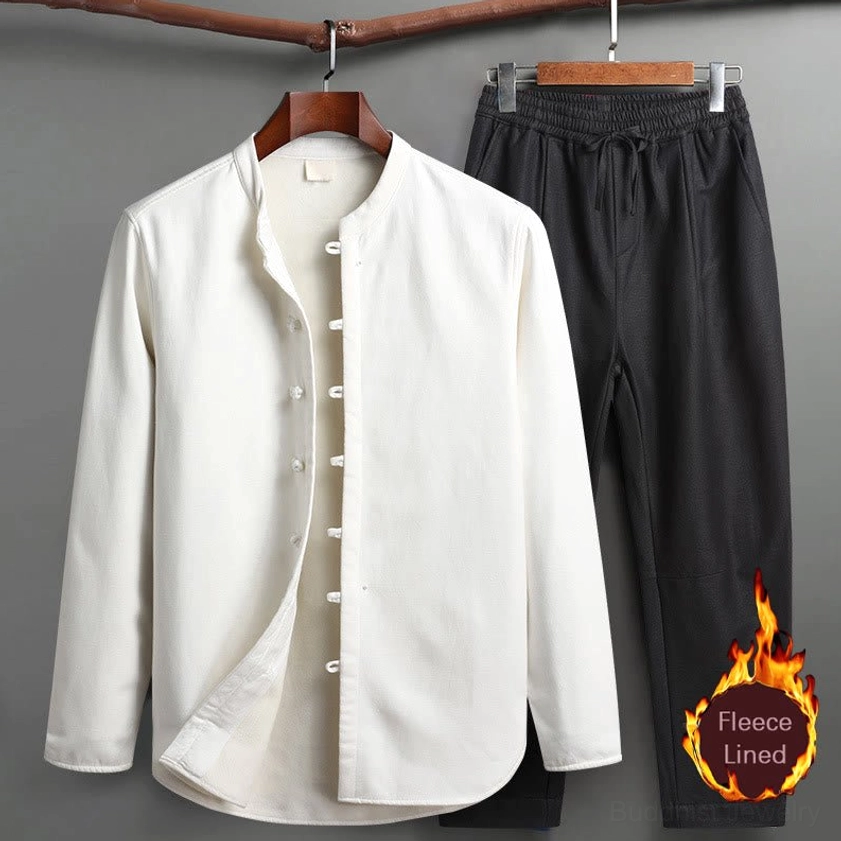 Men's Tang Suit Red Solid Tone - Traditional East Asian Formal Attire