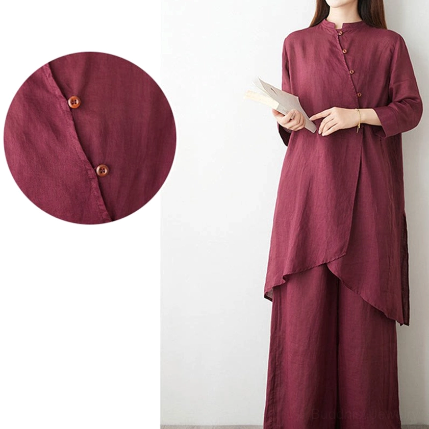 Women's mindful meditation outfit set worn with book styling