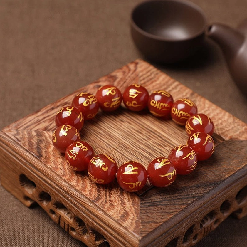 Gift guide for mindfulness enthusiasts - Om Mani Padme Hum meditation bracelet ideal present