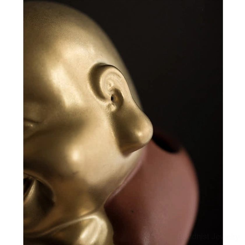 Monk ceramic incense holder packaging shot showing product presentation and gift-ready condition