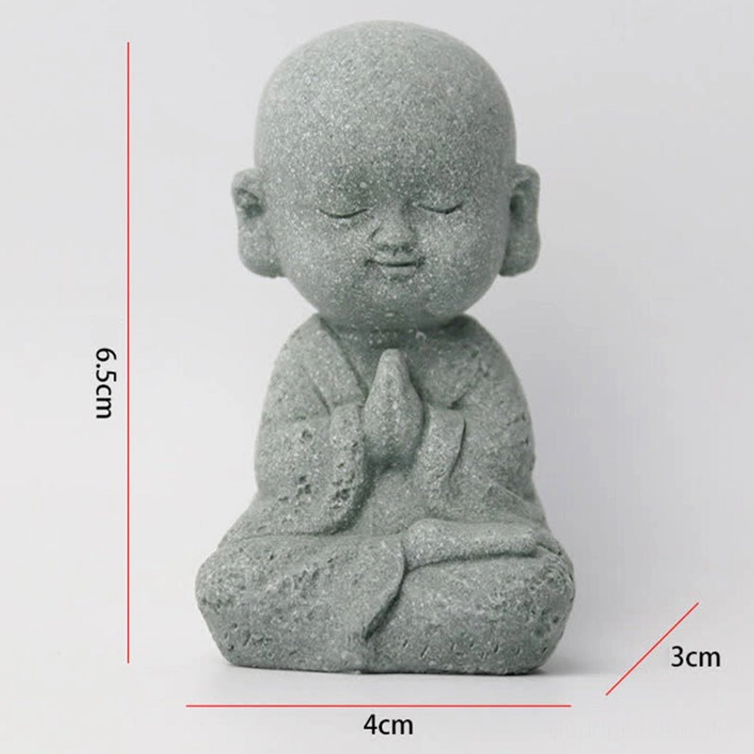 Monk painting Buddha statue - creativity and artistic awakening handcrafted miniature sculpture