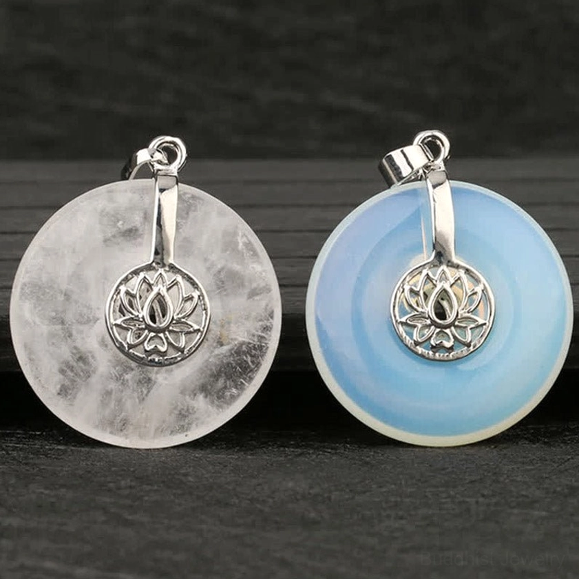 Multi-chakra lotus pendant - complete healing crystal collection jewelry piece
