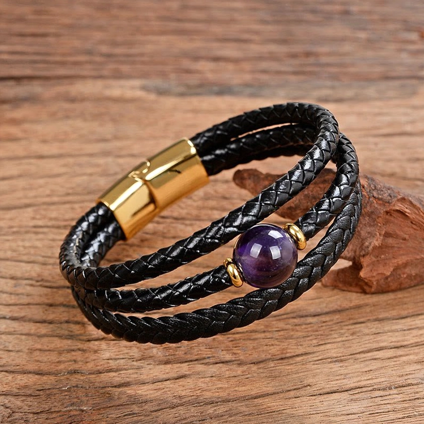 Handcrafted Buddhist protection bracelet multiple gemstone colors