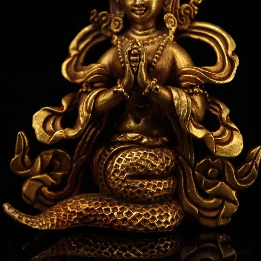 Nagarjuna Bodhisattva copper meditation statue for altar and spiritual practice - protection symbol