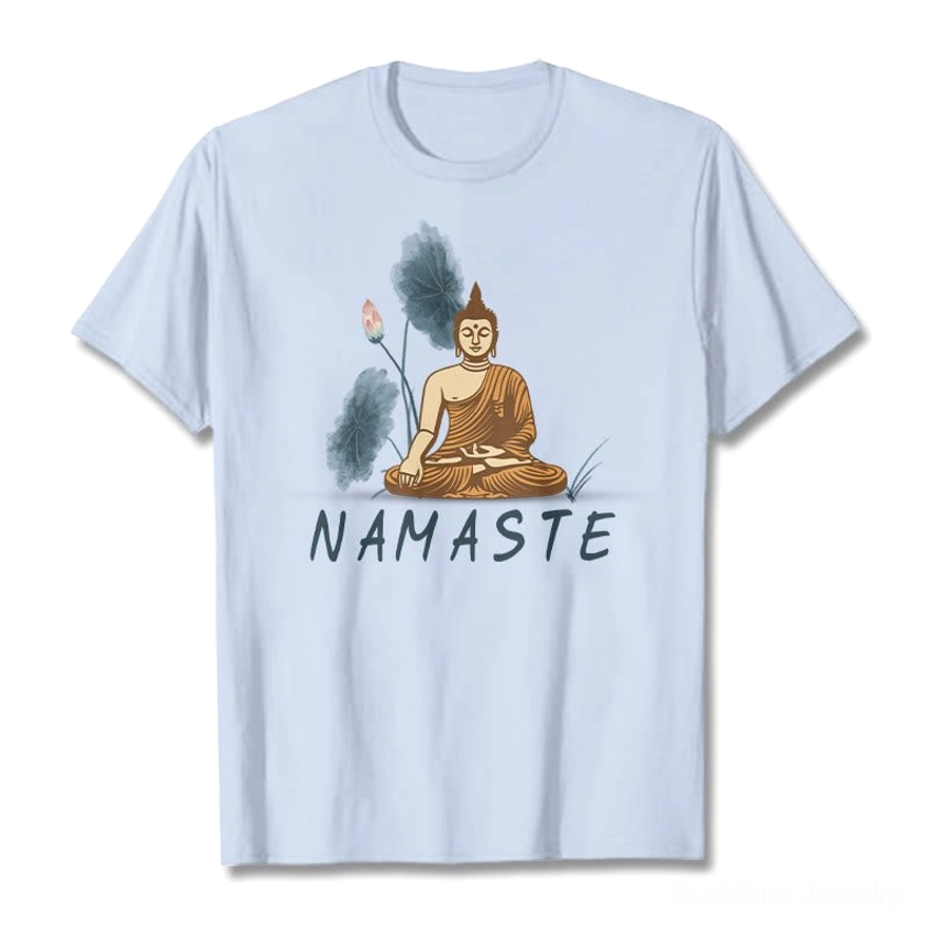 Namaste Buddha Lotus T-Shirt authentic Sanskrit meaning honoring the light within all beings