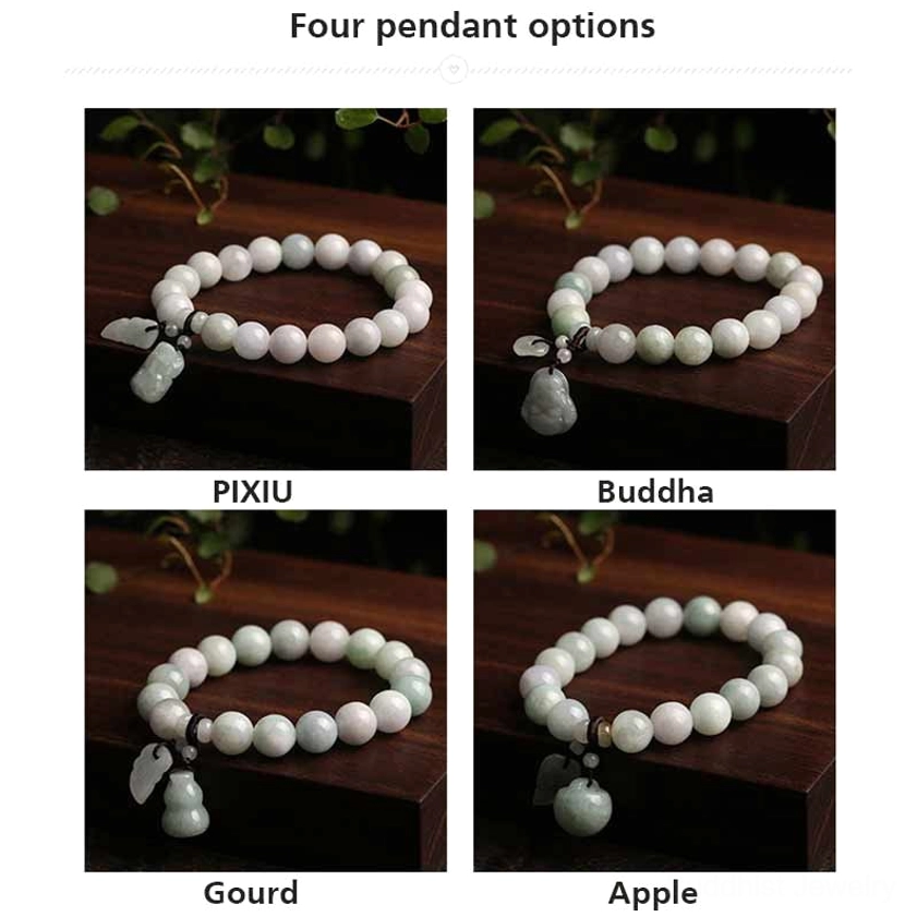 Natural jade Pi Xiu Buddhist bracelet - handcrafted wealth and protection talisman with authentic jade beads and celestial guardian pendant