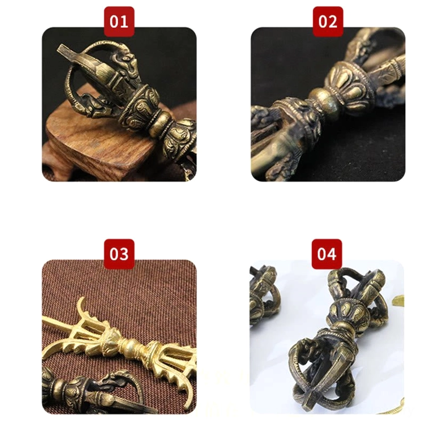 Handcrafted Nepalese vajra dorje with traditional patina finish, ideal gift for Buddhist practitioners and spiritual seekers