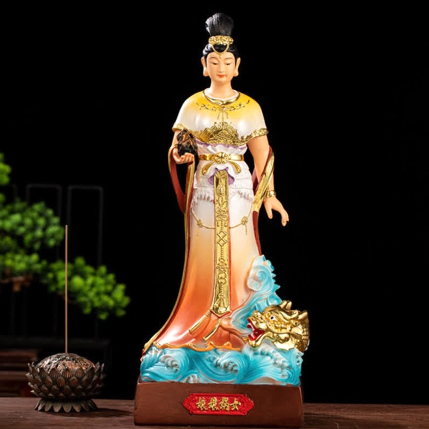 Compact Nuwa Bodhisattva statue small size sitting version for personal altar and meditation space