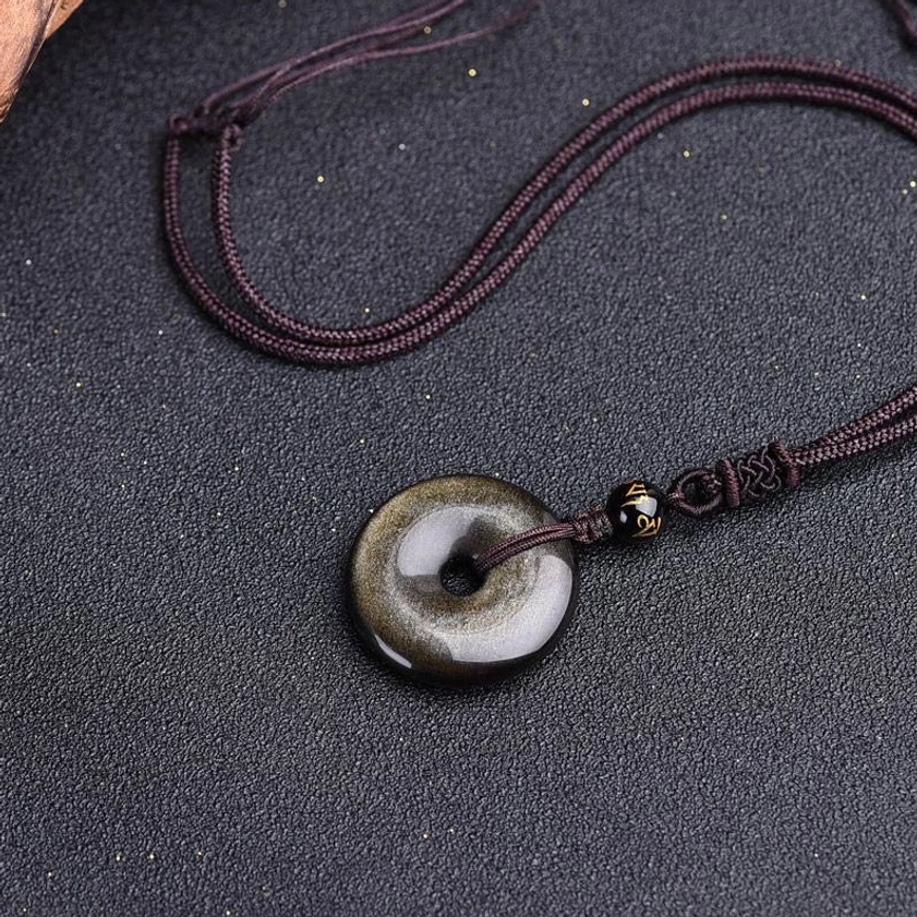 Obsidian necklace protective stone chakra healing energy work