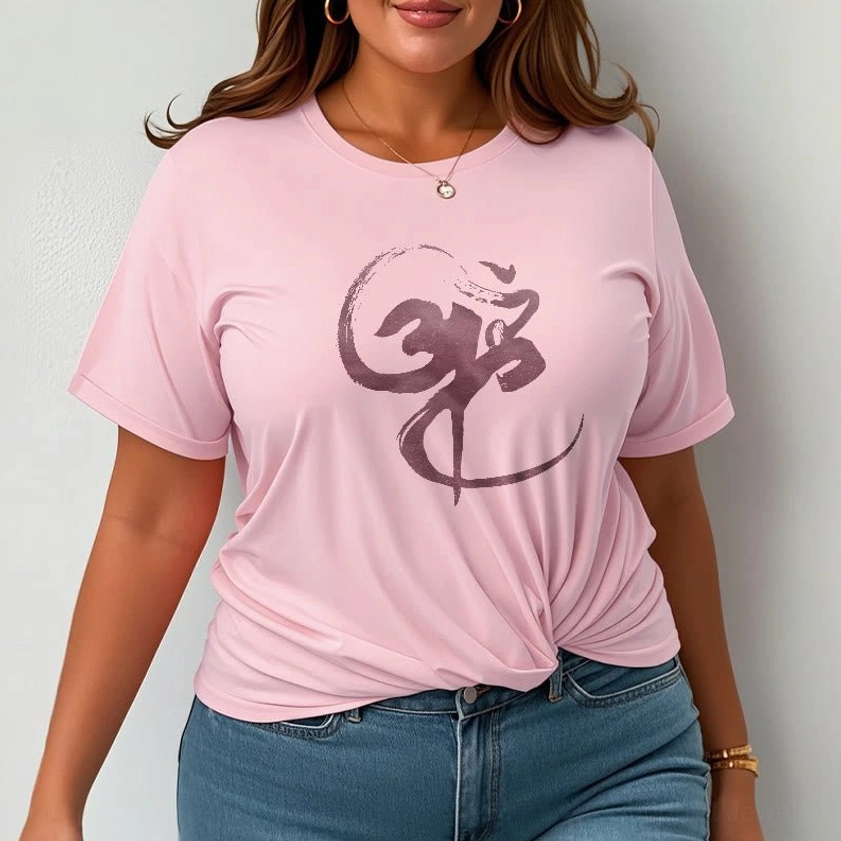 Black Om Buddhist t-shirt back view standard short sleeve design