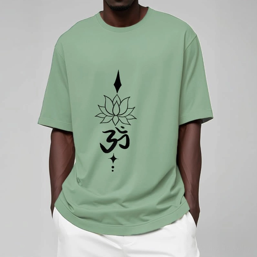 Om lotus meditation t-shirt care instructions washing drying guide