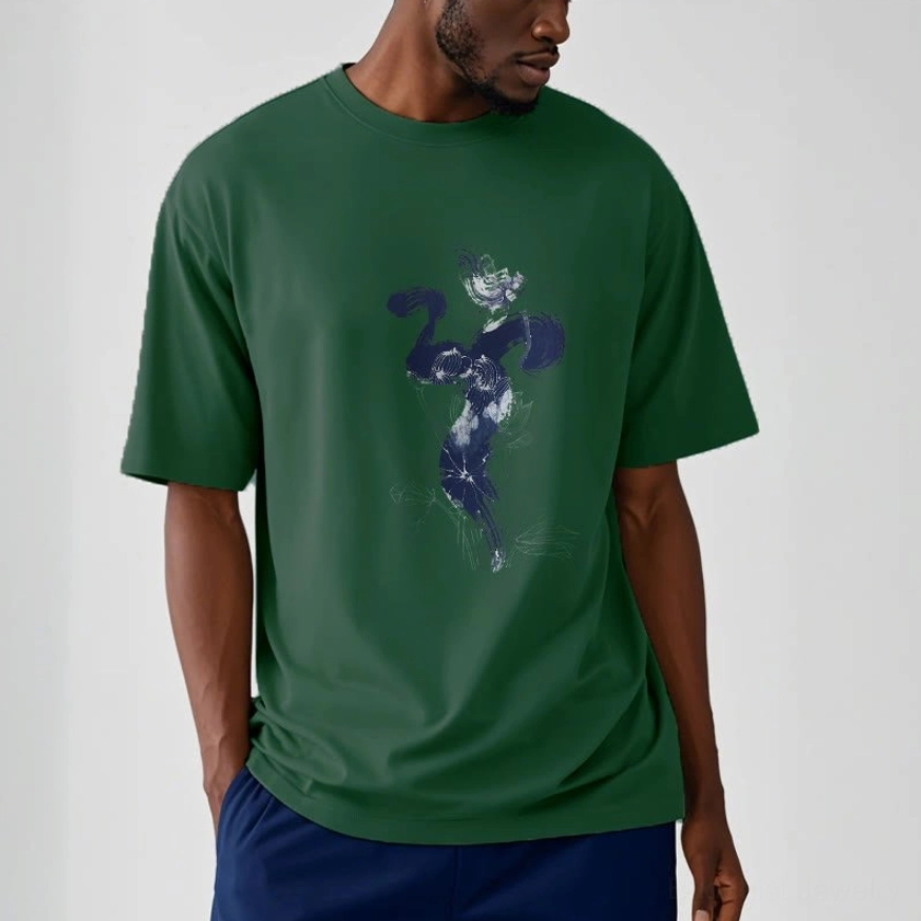 Om lotus Buddhist graphic t-shirt light cyan unisex cotton spiritual wear detail view