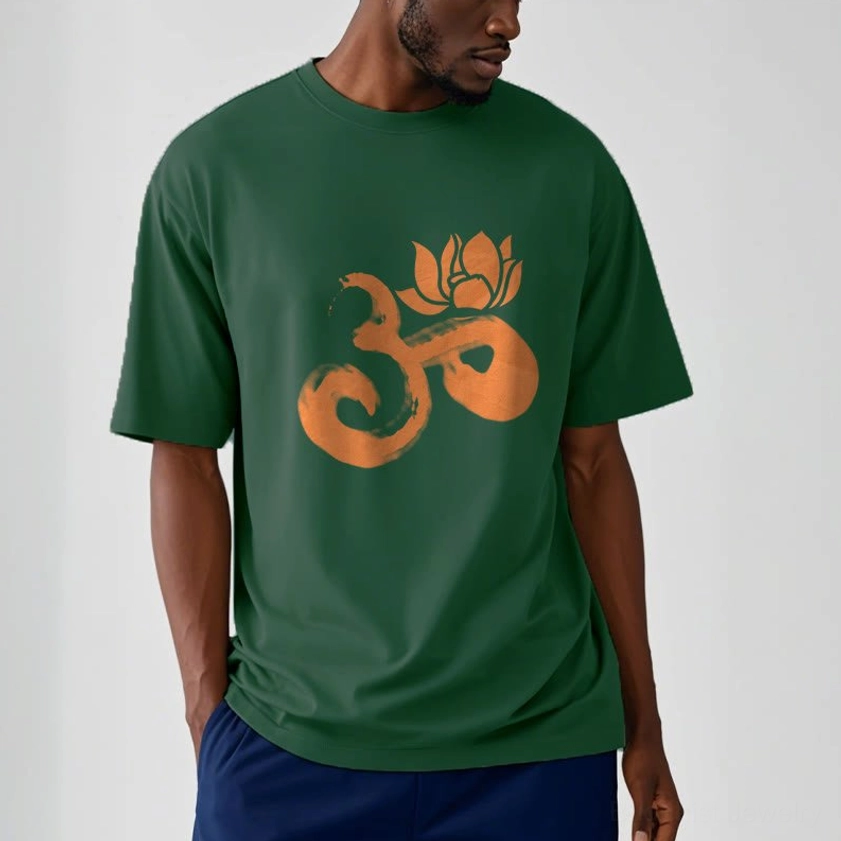 OM Lotus Flower Buddhist t-shirt texture and fabric quality 100% cotton premium material