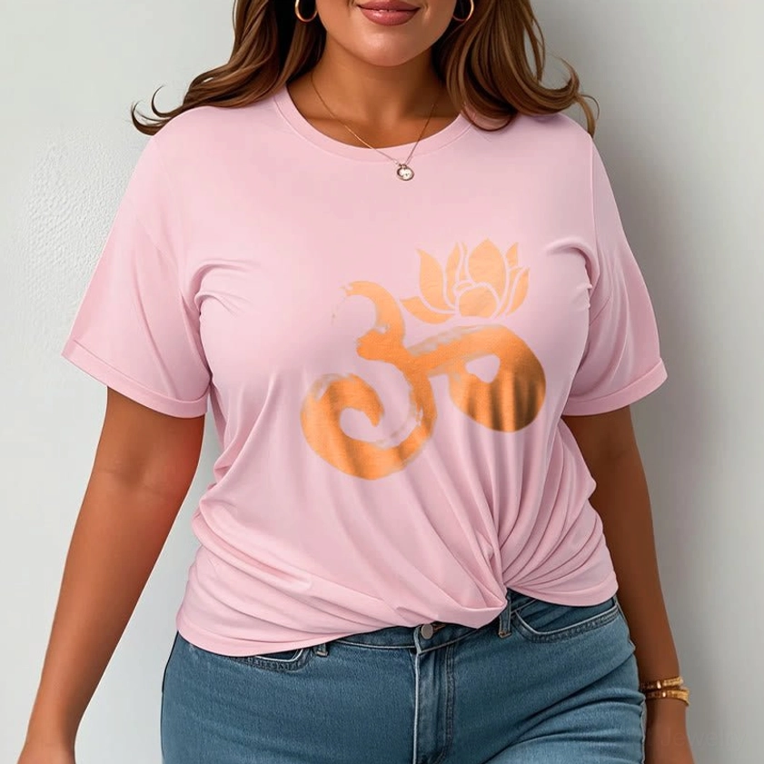 OM Lotus Flower Buddhist t-shirt lightweight summer wear meditation yoga casual style
