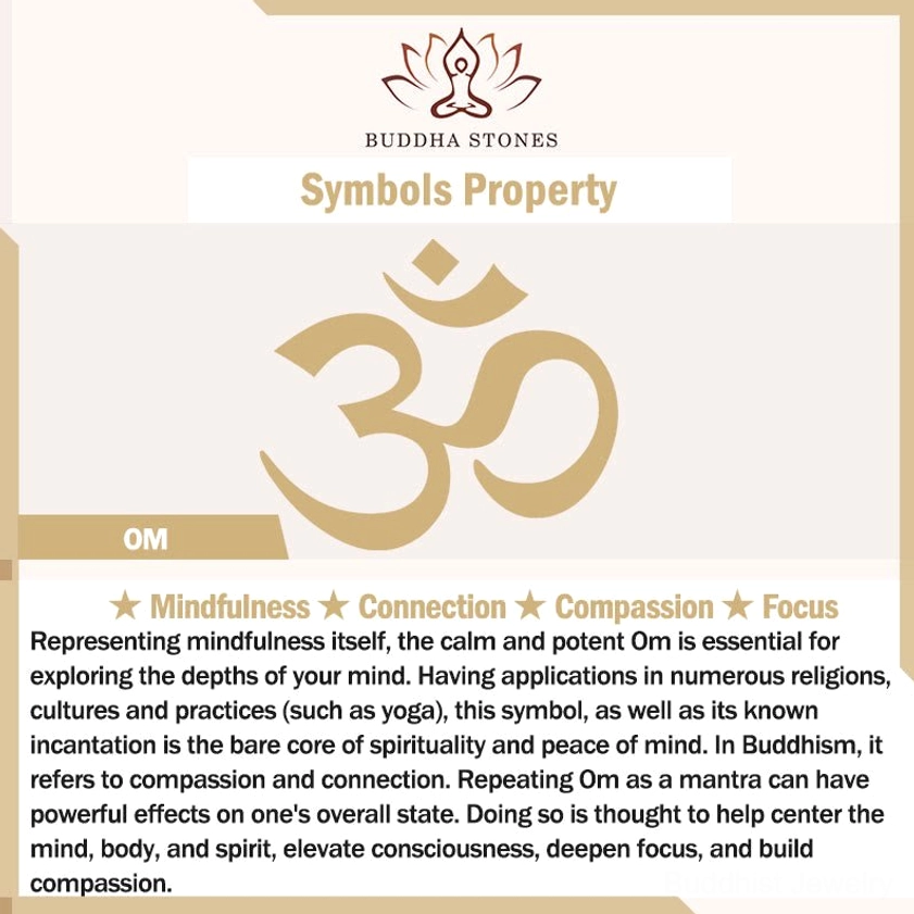 OM Lotus crystal necklace close-up - detailed view of sacred gold-engraved Buddhist symbols on natural healing stone pendant