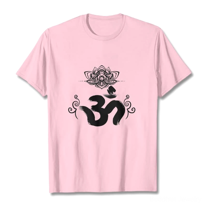 Om lotus t-shirt side view unisex fit regular sleeve spiritual wear