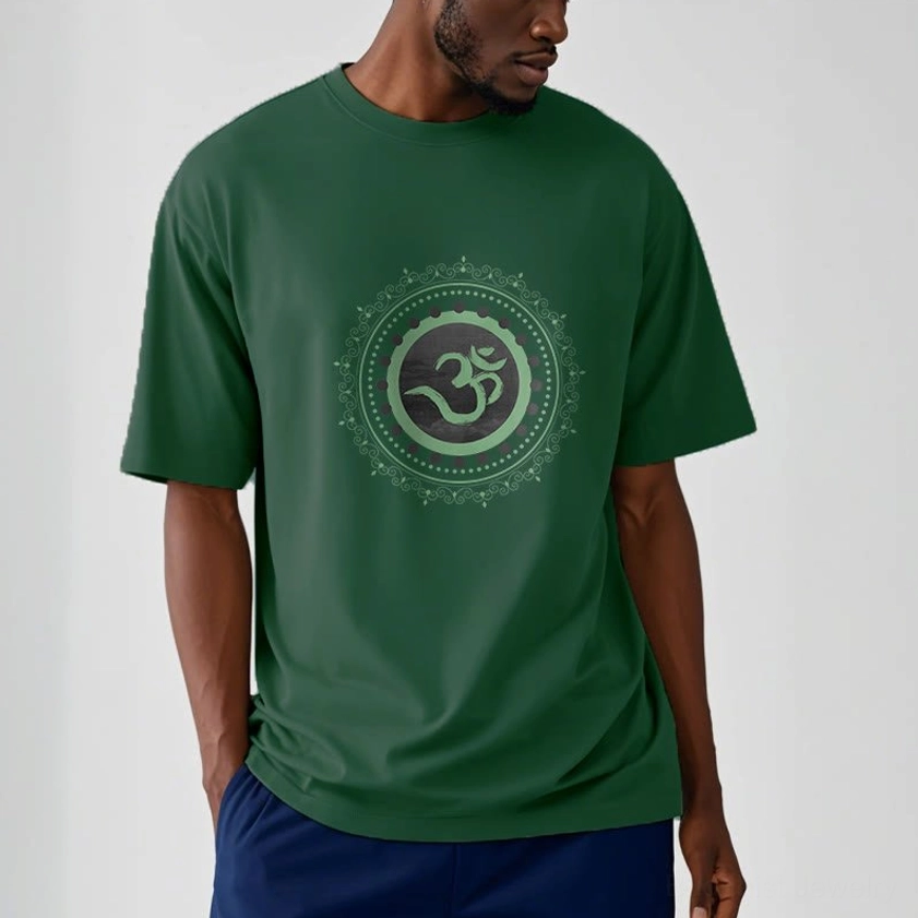 Om Mandala Buddhist t-shirt lifestyle shot - meditation and yoga wear spiritual fashion apparel