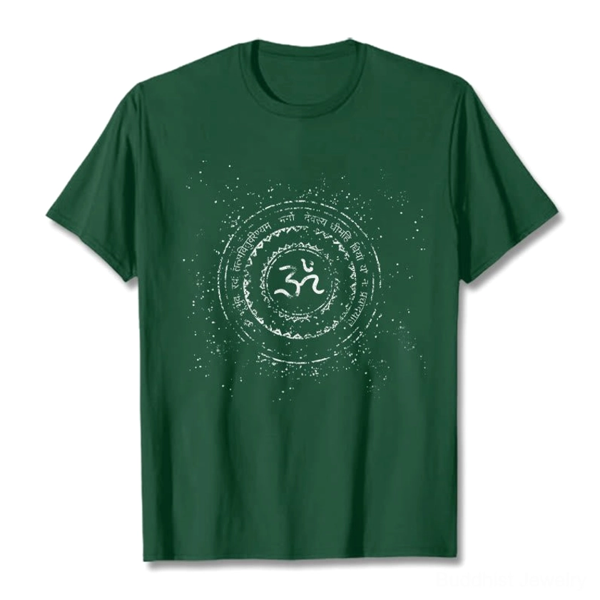 Light grey Om mandala spiritual t-shirt unisex cotton casual wear front