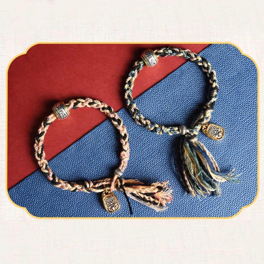 Sacred Om Mani Padme Hum Buddhist bracelet handcrafted with natural materials and traditional artisan techniques