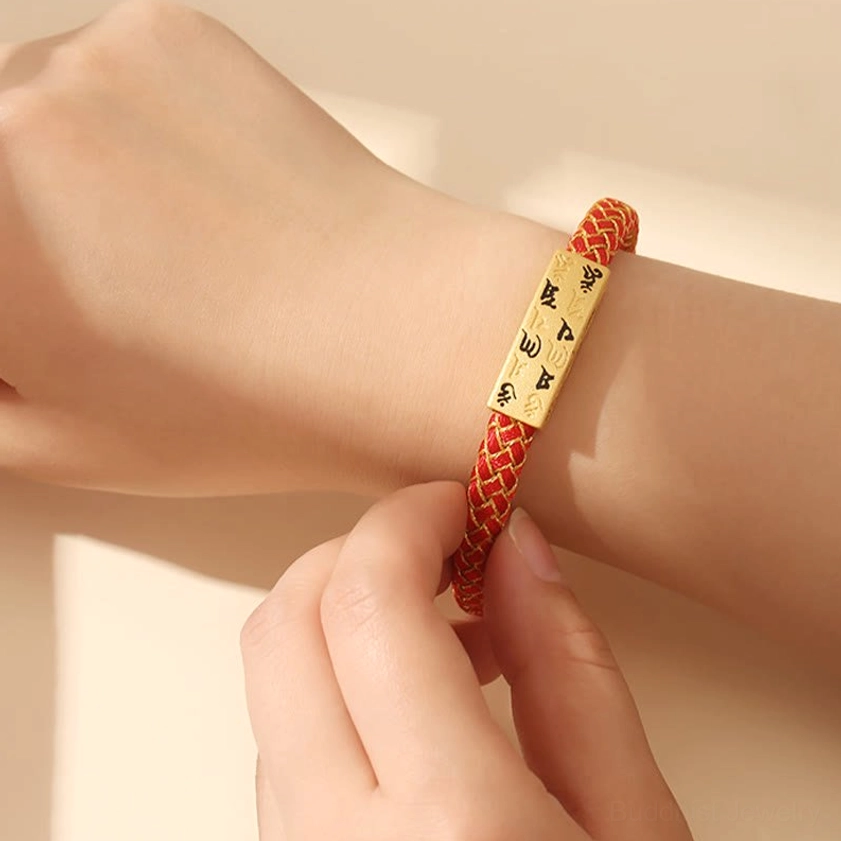 Om Mani Padme Hum Buddhist blessing bracelet natural materials ethical sourcing