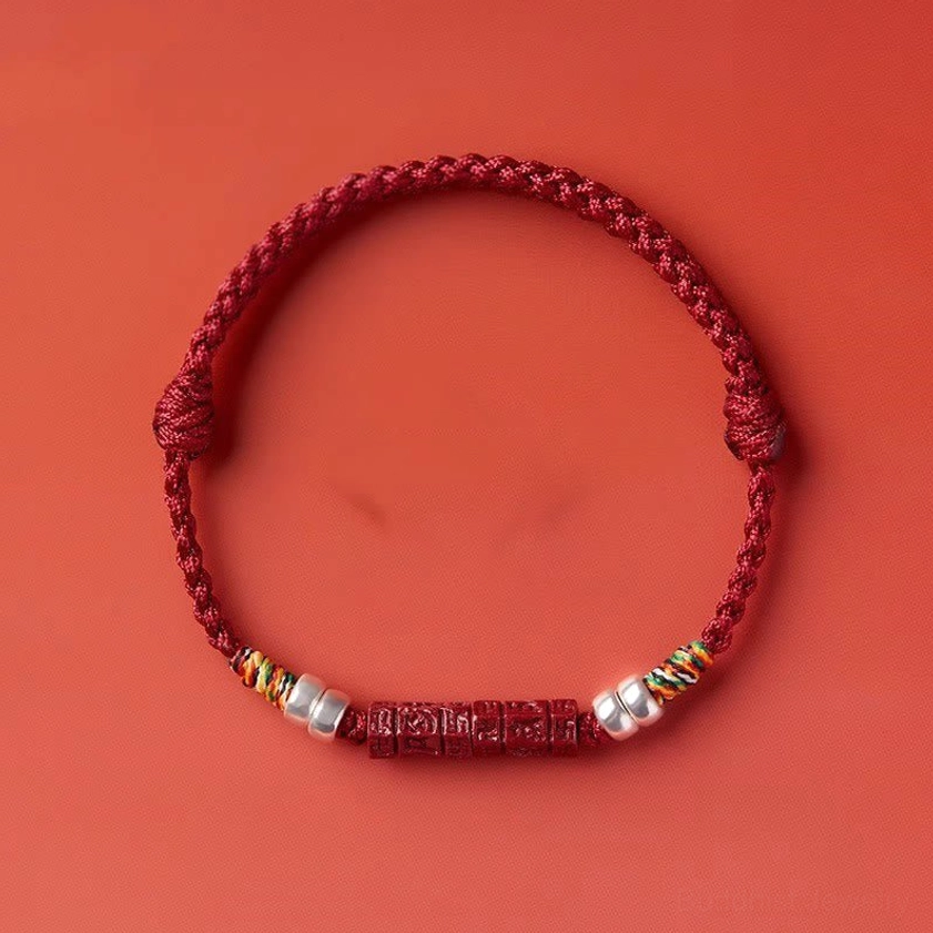 Om Mani Padme Hum bracelet product photography showing complete bracelet design and construction quality