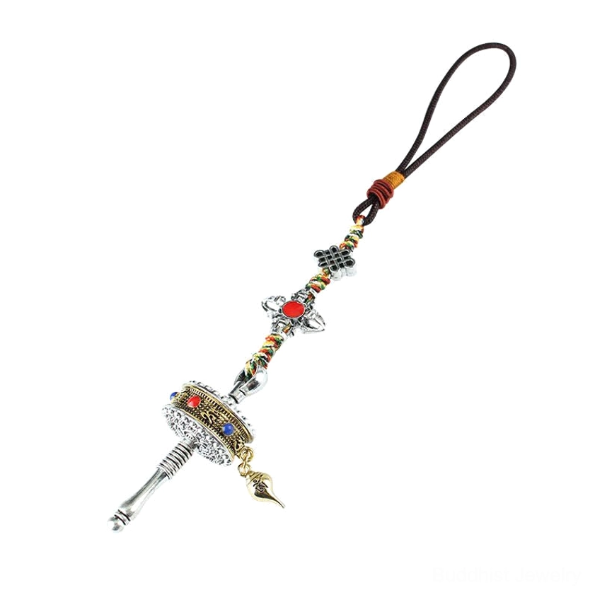 Om Mani Padme Hum prayer wheel handmade pendant - authentic Buddhist spiritual practice accessory