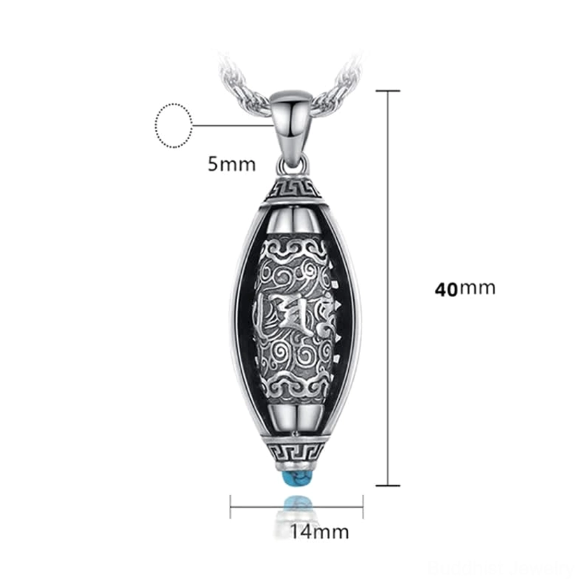 Om Mani Padme Hum Buddhist necklace packaging and presentation, sacred mantra pendant with protective wrapping for gift giving