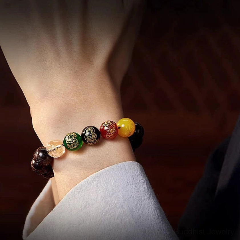 Om Mani Padme Hum meditation bracelet crafted for inner peace and compassion cultivation