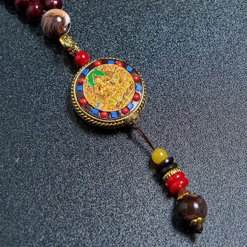 Authentic handcrafted Buddhist mala necklace certificate of authenticity, Om Mani Padme Hum spiritual jewelry