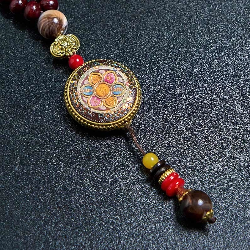 Buddhist prayer bead necklace gift packaging, Om Mani Padme Hum mala with presentation box