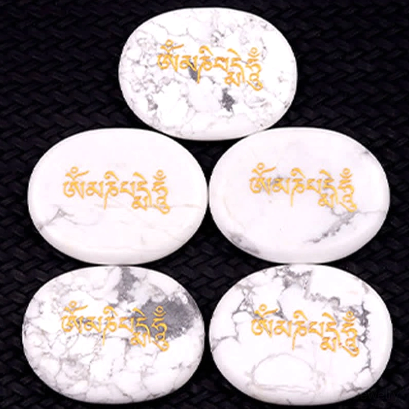 Om Mani Padme Hum palm stone meditation crystal Buddhist mantra collection