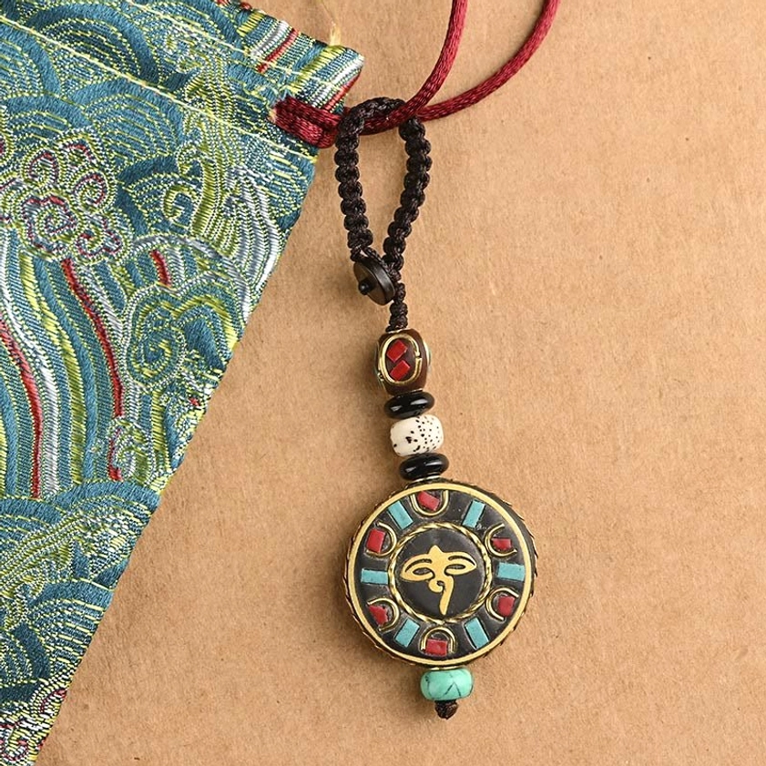 Om Mani Padme Hum Bodhi seed keychain spiritual protection talisman for meditation and mindfulness