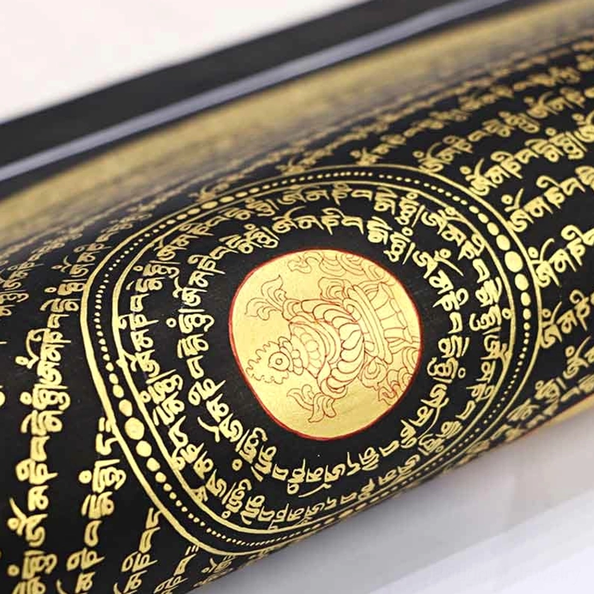 Om Mani Padme Hum mandala thangka scroll - handcrafted Buddhist sacred art for spiritual transformation and inner awakening