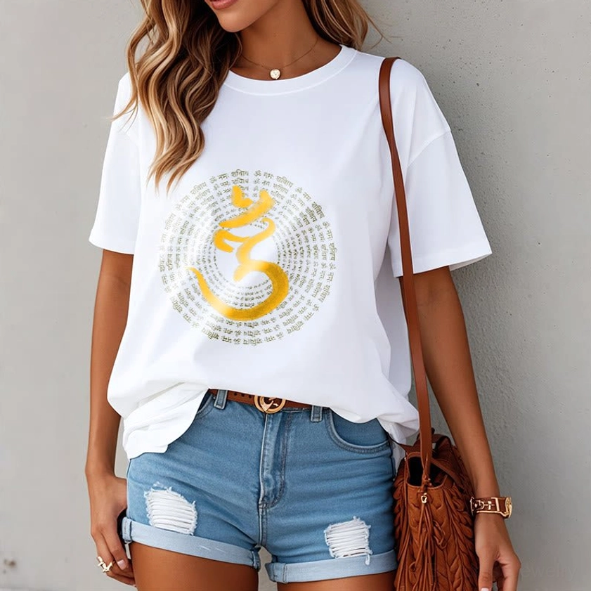 Om Namah Shivaya t-shirt color and style variation showcase for spiritual meditation wear