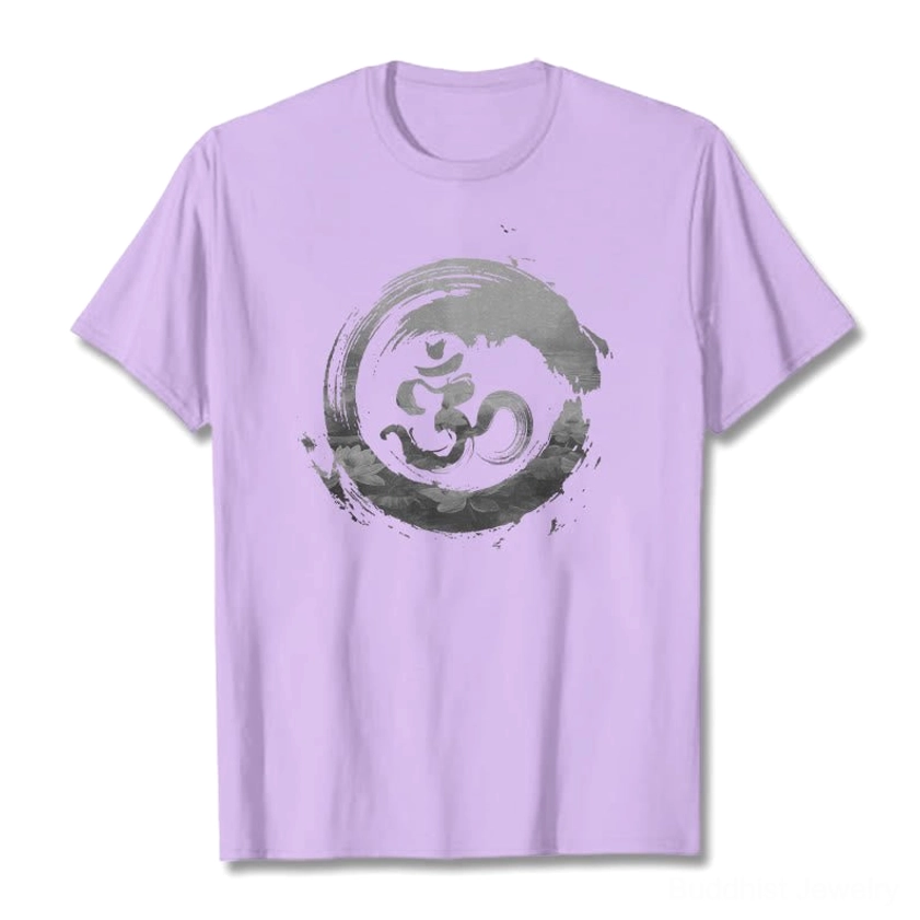 Sacred Om symbol t-shirt premium cotton crew neck short sleeve front view