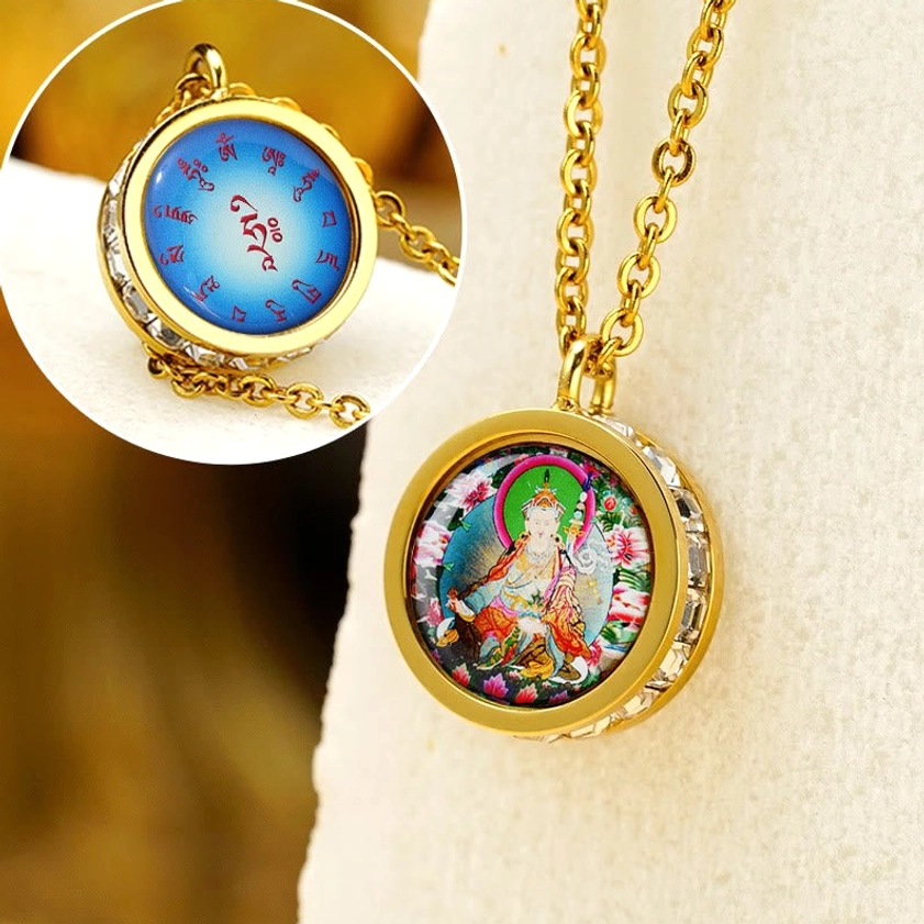 Padmasambhava Bodhisattva Buddhist pendant - spiritual transformation deity with sacred mantra
