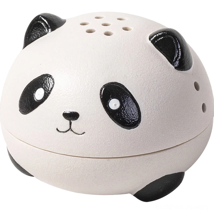 Panda-shaped ceramic incense burner multiple angles display showing overall design and proportions