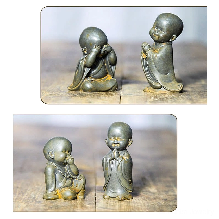 Peaceful Monk Meditation Figurine - Iron Powder Resin Statue for Inner Calm and Mindfulness
