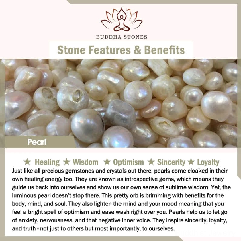 Pearl spiritual healing properties guide Buddhist bracelet benefits clarity wisdom optimism