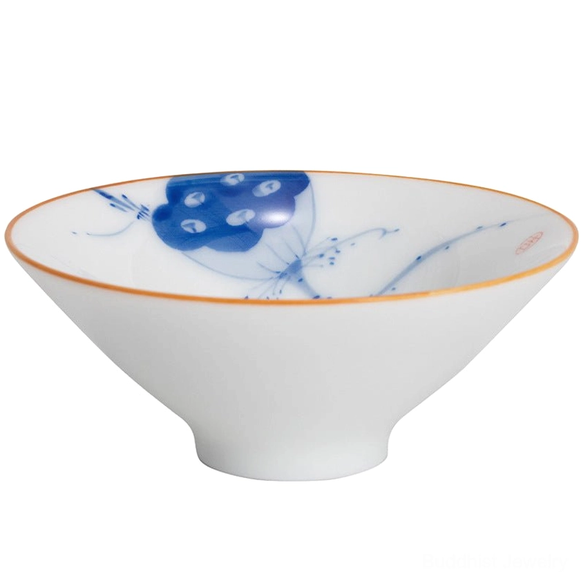 Persimmon fruit hand-painted Buddhist ceramic teacup prosperity symbol 50ml