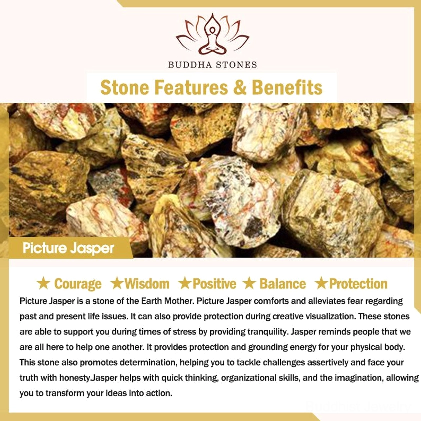 Picture Jasper Stone Meanings – Courage, Wisdom, and Grounding Energy for Buddhist Meditation Practice